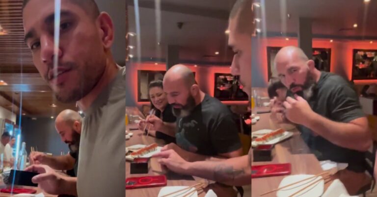 Video: Alex Pereira dupes Glover Teixeira into eating a restaurant napkin in hilarious prank