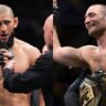 Khamzat Chimaev praises Sean Strickland after UFC title win he works hard