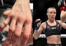 Rose Namajunas hand injury pictures after UFC Paris loss Manon Fiorot