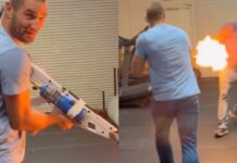 Sean Strickland chases Hans Molenkamp through gym with flamethrower UFC