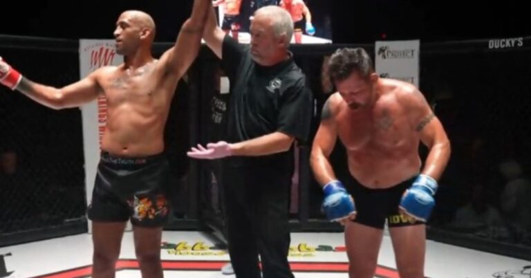 UFC legend Pat Miletich quits on his stool after going up two rounds against Mike Jackson