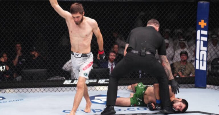 Said Nurmagomedov stops Muin Gafurov with stunning opening minute guillotine choke – UFC 294 Highlights