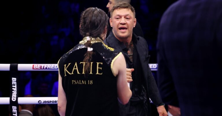 Conor McGregor predicts ‘Landslide’ win for ‘Hero’ Katie Taylor tonight amid ‘Inflammatory’ posts on Irish Immigration policy