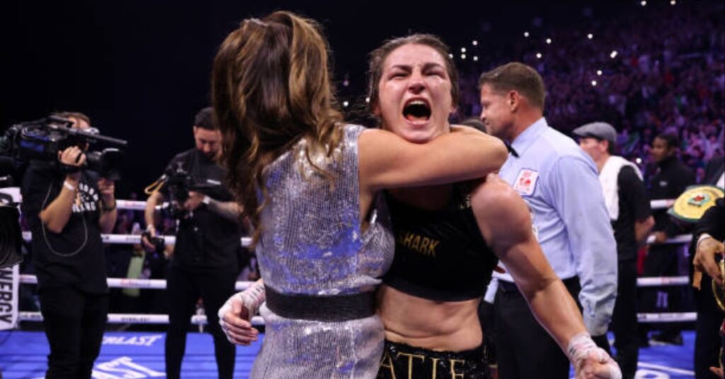 Jake Paul beats Dana White to Las Vegas Sphere with fiery Katie Taylor - Amanda Serrano rematch 4 Katie Taylor wins titles in fight of the year rematch with Chantelle Cameron in Dublin