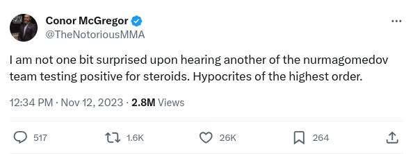 Conor McGregor says 'Abdulmanap is doing tumbles in his grave' Following Usman Nurmagomedov's Failed Drug Test 2 Screenshot 2023 11 12 3.45.39 PM