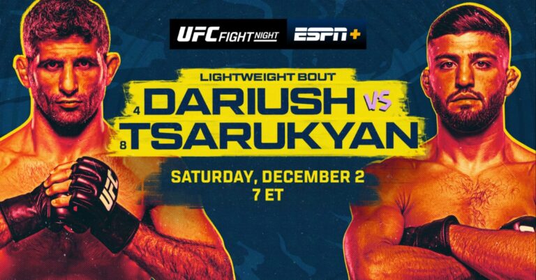 UFC Austin: Beneil Dariush vs. Arman Tsarukyan – Live Streams, Start Times, Full Card