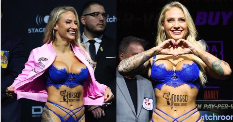 ‘Blonde Bomber’ Ebanie Bridges shows off Conor McGregor sponsorship Tattoo during jaw-dropping weigh-in