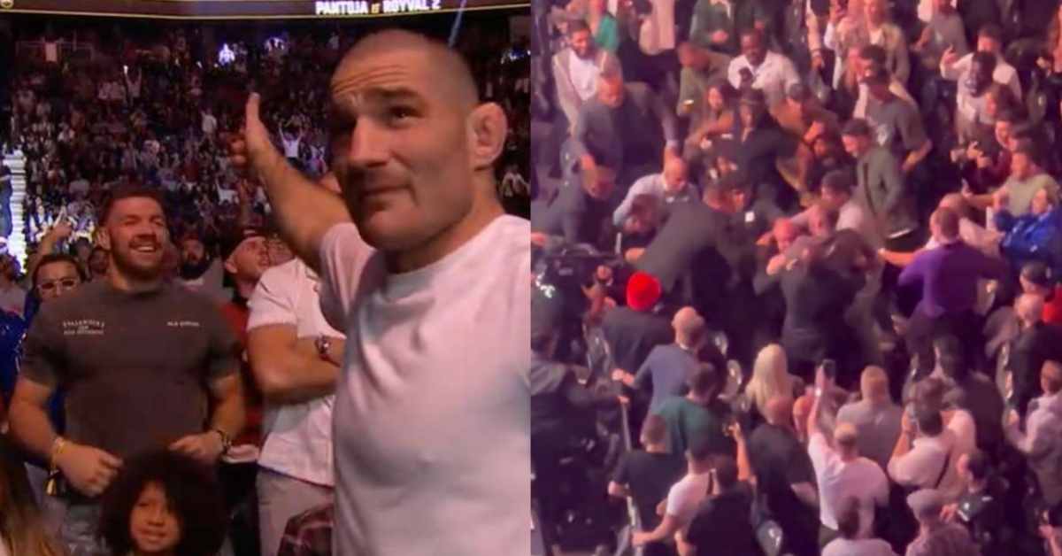 Video - Sean Strickland and Dricus Du Plessis Brawl in the crowd at UFC 296 1 Sean Strickland brawl Dricus Du Plessis