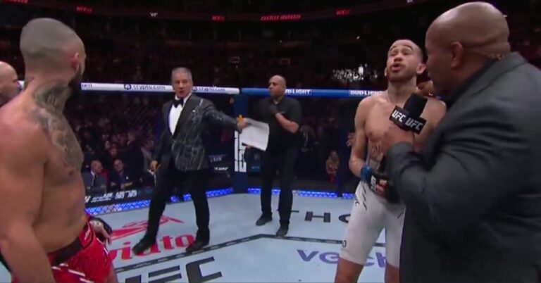 Bruce Buffer Confuses Everyone with Awkward Announcement of Woodson vs. Jourdain Winner: UFC 297 Highlights