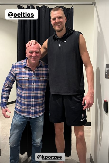 Dana White becomes MMA's latest meme after posing for a picture with 7-foot-tall NBA star Kristaps Porzingis 2 GHcIWdGW0AA1Sff