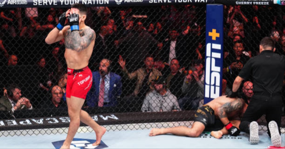 Ilia Topuria wins title, stops rival Alexander Volkanovski with brutal second round KO - UFC 298 Highlights 1 Ilia Topuria wins title stops Alexander Volkanovski with thunderous KO at UFC 298 in championship fight