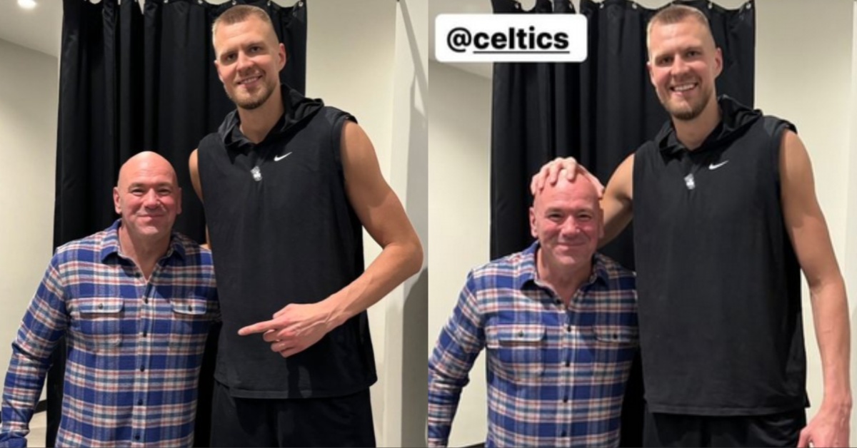 Dana White becomes MMA’s latest meme after posing for a picture with 7-foot-tall NBA star Kristaps Porzingis