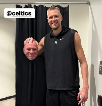 Dana White becomes MMA's latest meme after posing for a picture with 7-foot-tall NBA star Kristaps Porzingis 3 Screenshot 2024 02 28 141949