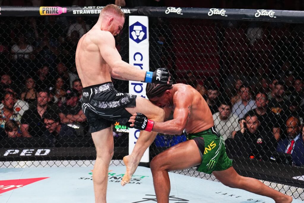 Shavkat Rakhmonov reacts to Jack Della Maddalena's call for a fight following UFC 299 victory 2 Jack Della Maddalena KOs Gilbert Burns and calls out Shavkat Rakhmonov