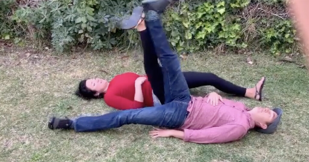 Indian Leg Wrestling outside