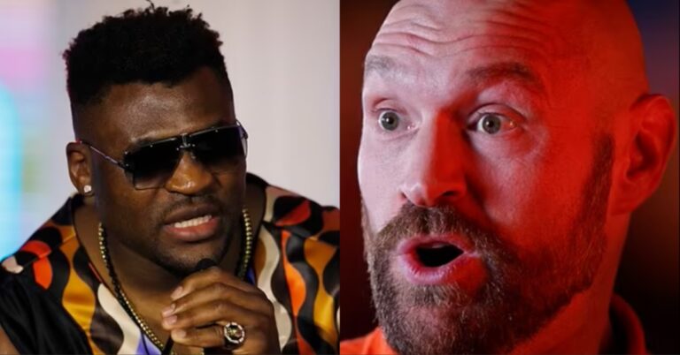 Francis Ngannou cooks Tyson Fury at press event in Saudi Arabia: ‘I’ll beat you every day, twice on Sunday!’