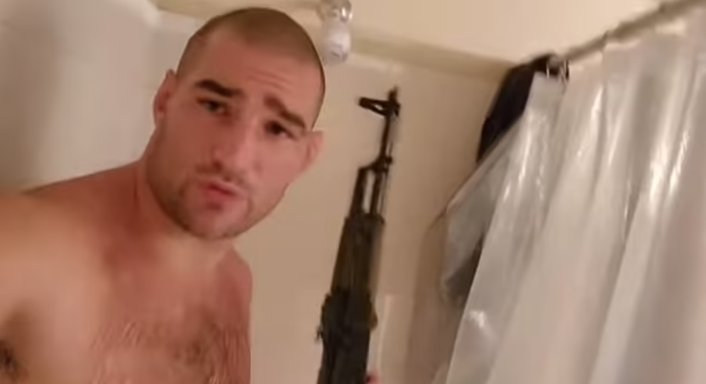Sean Strickland showers with AK-47