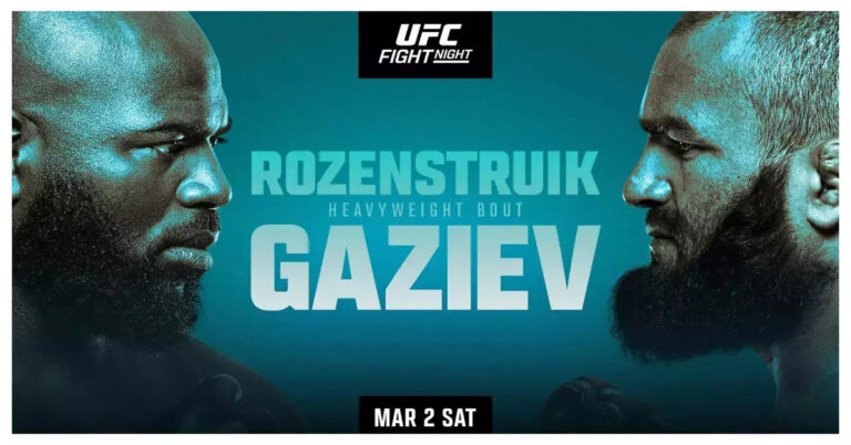 UFC Vegas 87 Fight Night: Rozenstruik vs. Gaziev: Fight Card, Betting Odds, Start Time