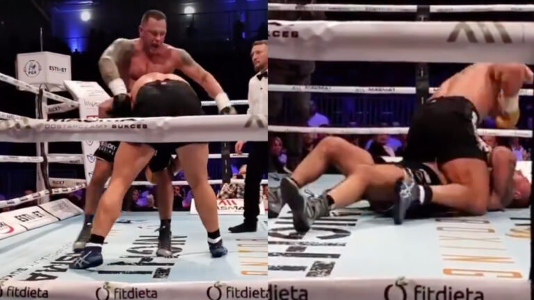 Video – MMA fighter DQ’d after landing takedown and elbows in boxing debut, nearly sparks riot