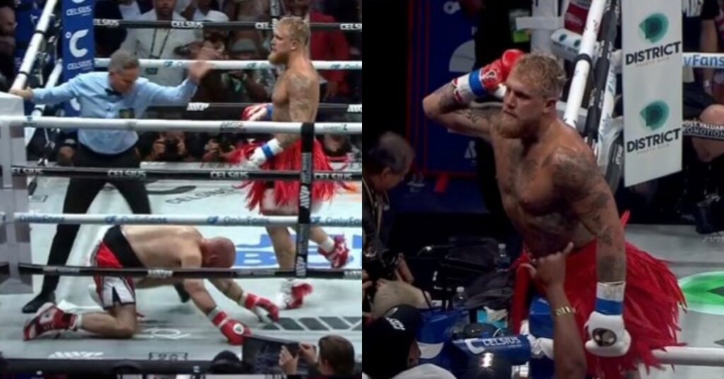 Jake Paul lands first round TKO win over Ryan Bourland calls out Canelo Alvarez Highlights