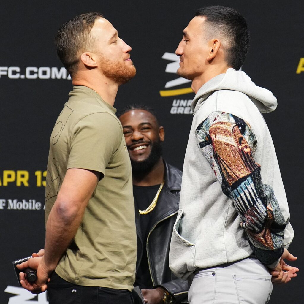 Justin Gaethje and Max Holloway face off
