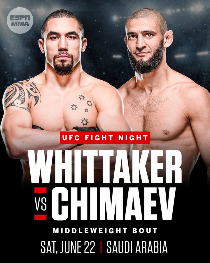 Khamzat Chimaev vs. Robert Whittaker at UFC Saudi Arabia