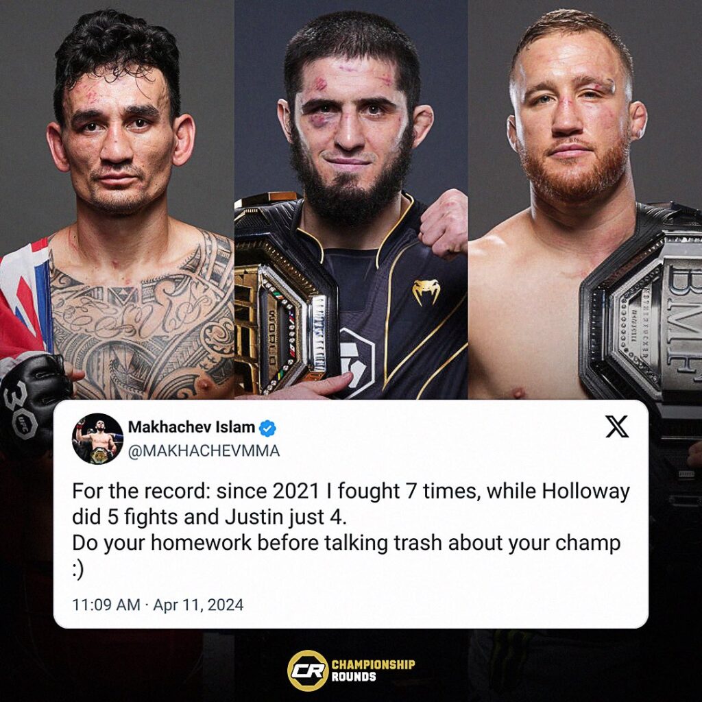 Islam Makhachev fires back at Max Holloway