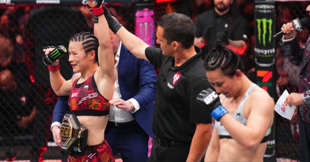Zhang Weili defends title, defeats Chinese compatriot Yan Xiaonan in decision war - UFC 300 Highlights 4 Zhang Weili defends title in decision win war against Chinese compatriot Yan Xiaonan UFC 300 Highlights
