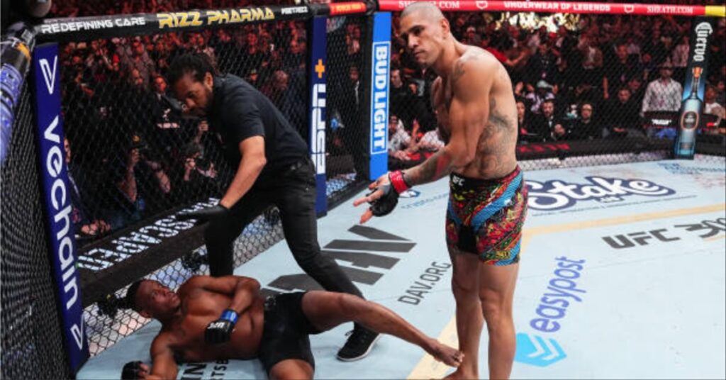 Alex Pereira retains title finishes Jamahal Hill with hellacious first round KO UFC 300 Highlights