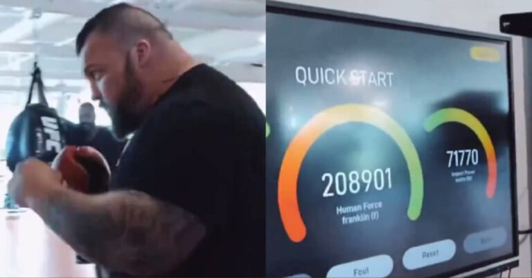 Video – Former world’s strongest man Eddie Hall destroys Alex Pereira’s power-punching record