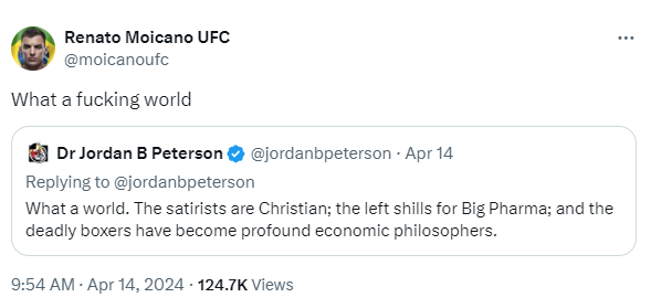Renato Moicano grabs the attention of renowned psychologist and best-selling author Jordan Peterson at UFC 300 5 Renato Moicano