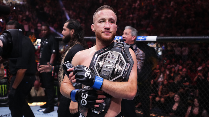 Justin Gaethje with the BMF belt