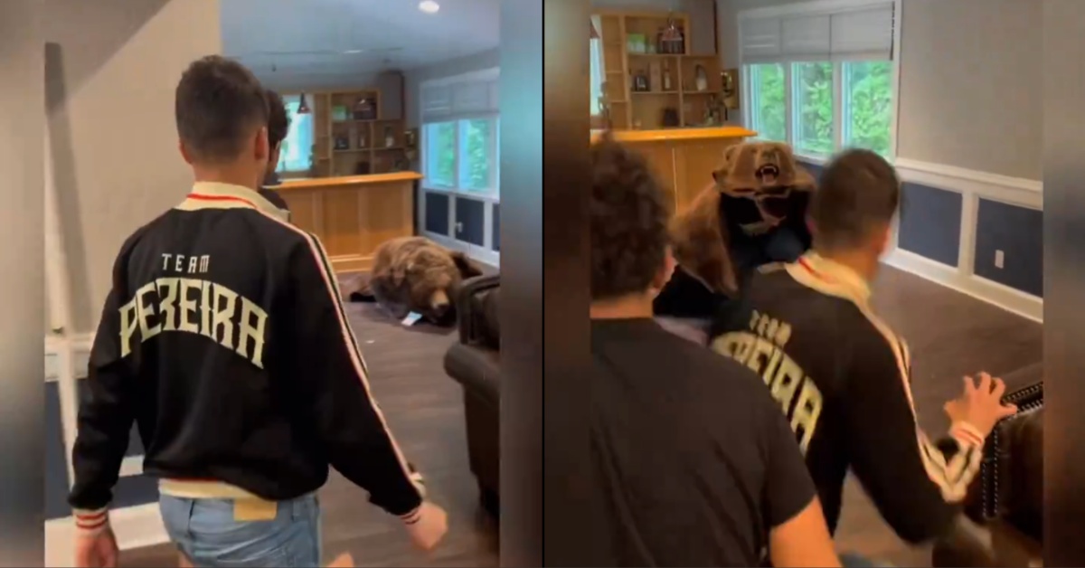 Video – UFC star Alex Pereira pranks his kids dressed as grizzly bear: ‘Always bringing that chama energy’