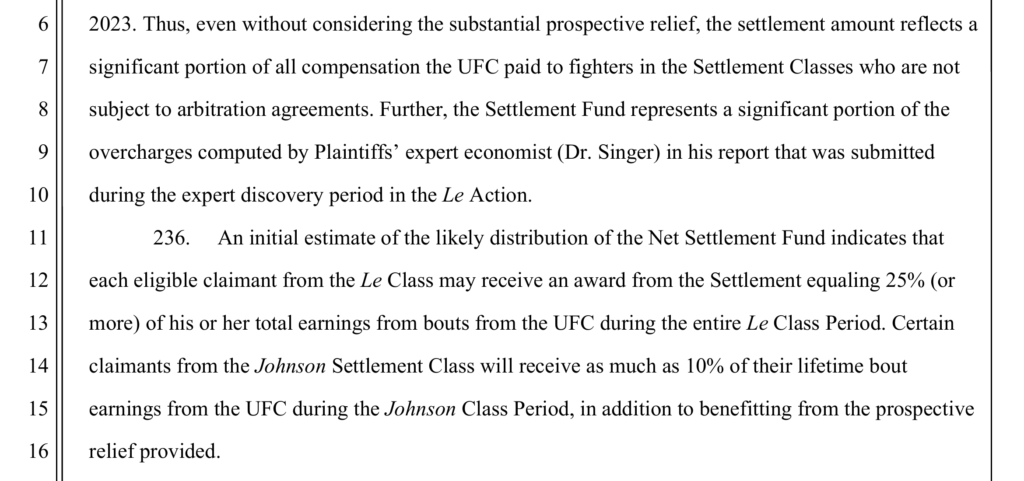 Documents reveal how the UFC's $335 million antitrust lawsuit settlement will be distributed to fighters 4 UFC lawsuit antitrust
