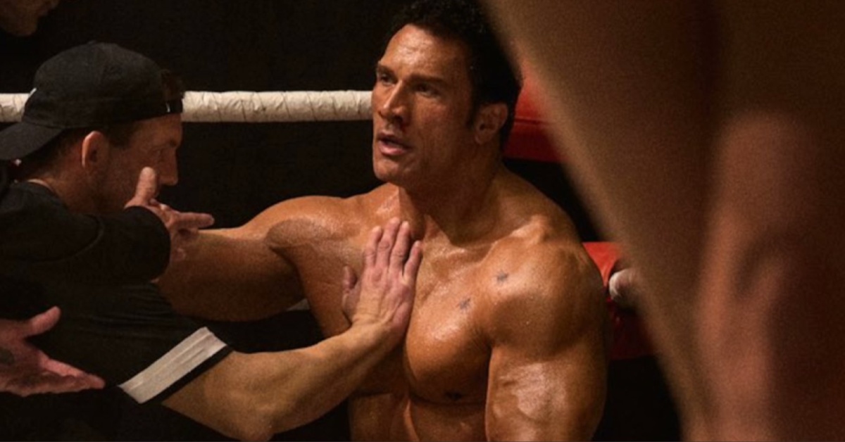 The Rock looks unrecognizable as Mark Kerr in The Smashing Machine filming footage