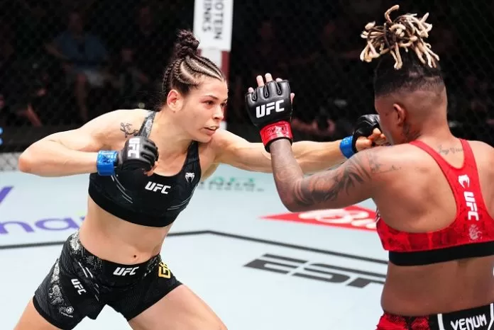 Video - Melissa Gatto stuns fans with rare 'Chest punch' TKO in UFC Vegas 92 win against Tamires Vidal 2 Gatto UFC Vegas 92