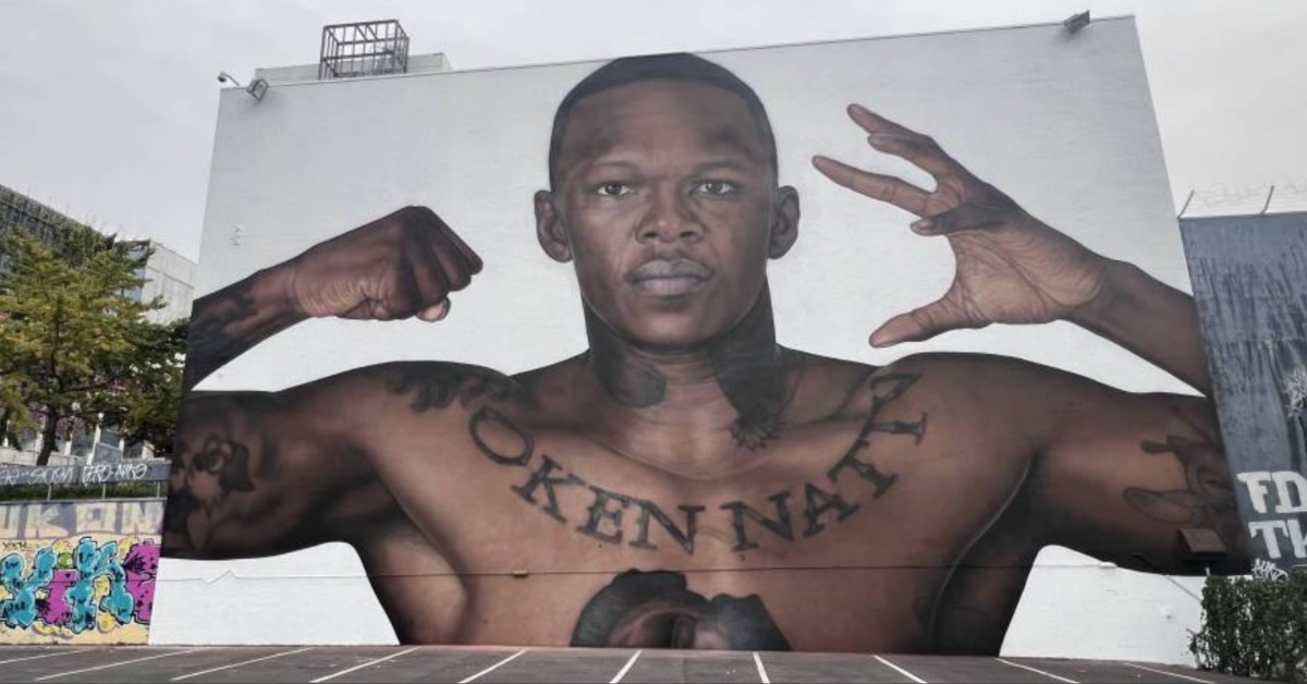 UFC star Israel Adesanya immortalized in massive mural by famous street artist Owen Dippie