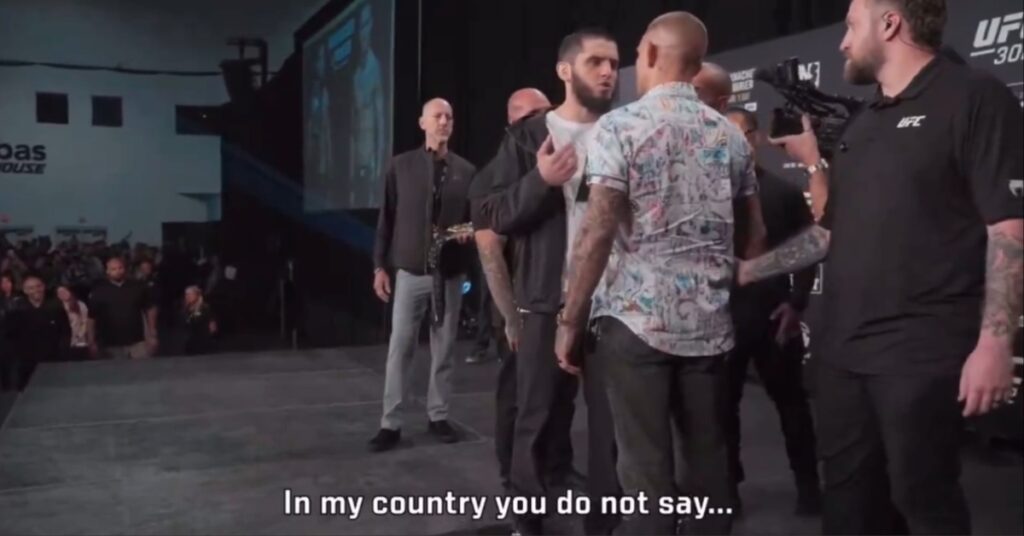 New video footage shows Islam Makhachev warning Dustin Poirier against trash talk don't say that