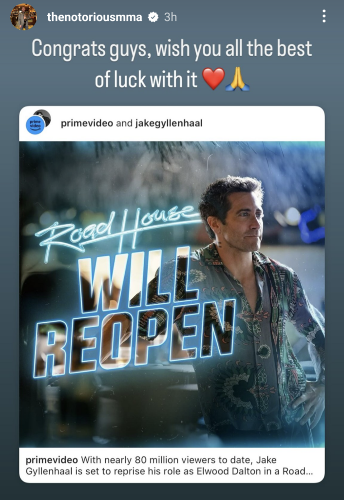 Amazon Studios announces Road House sequel, UFC icon Conor McGregor not expected to return 5 Screenshot 20240514 124850