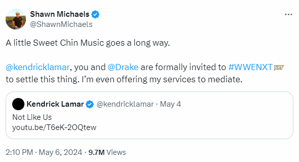 Betting odds released for potential hip hop clash between Drake and Kendrick Lamar in boxing and WWE 5 Shawn Michael Invites Drake and Kendrick Lamar to WWE