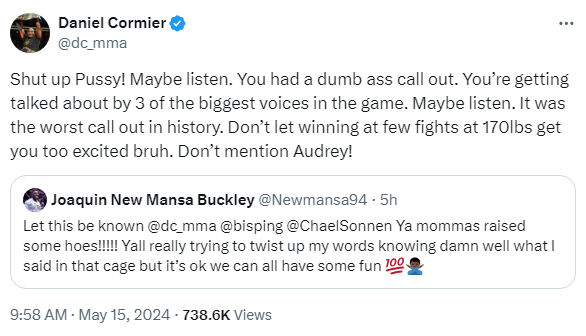 Joaquin Buckley calls Daniel Cormier a 'hoe' and gets absolutely roasted by the UFC Hall of Famer 3 image 51