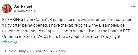 Boxing star Ryan Garcia's B sample comes back positive for the banned substance Ostarine 2 Ryan Garcia