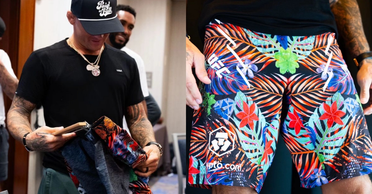Photos – Dustin Poirier set to wear custom floral fight shorts for UFC 302 clash with Islam Makhachev