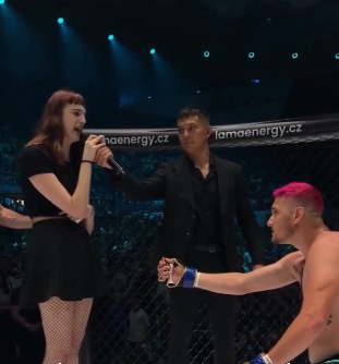 Video - Defeated fighter Lukas Bukovaz left humiliated after girlfriend KOs marriage proposal in the cage 2 Screenshot 2024 06 23 145546