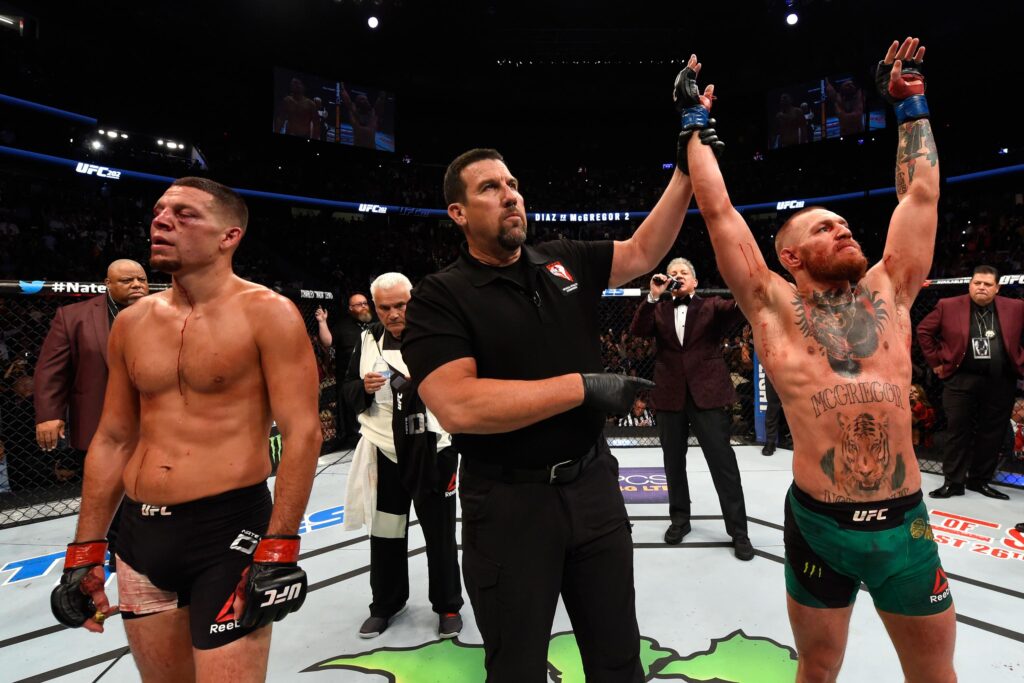On This Day: Conor McGregor vs. Nate Diaz 2 - One of the Greatest Fights of All Time - August 20, 2016 3 Nate Diaz and Conor McGregor