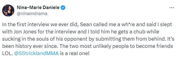Nina Drama's Bold Take on Sean Strickland Title Shot News 5 Sean Strickland and Nina Drama