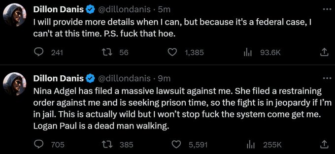 Dillon Danis Lawyers Abondon Social Media Star and MMA Fighter in Nina Agdal Lawsuit 5