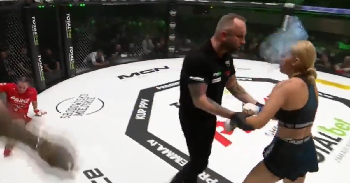 Watch: MMA Chaos in the Ring: Mother Caught in Bottle-Throwing Incident After Illegal Kick at Event 1 Crazy MMA event
