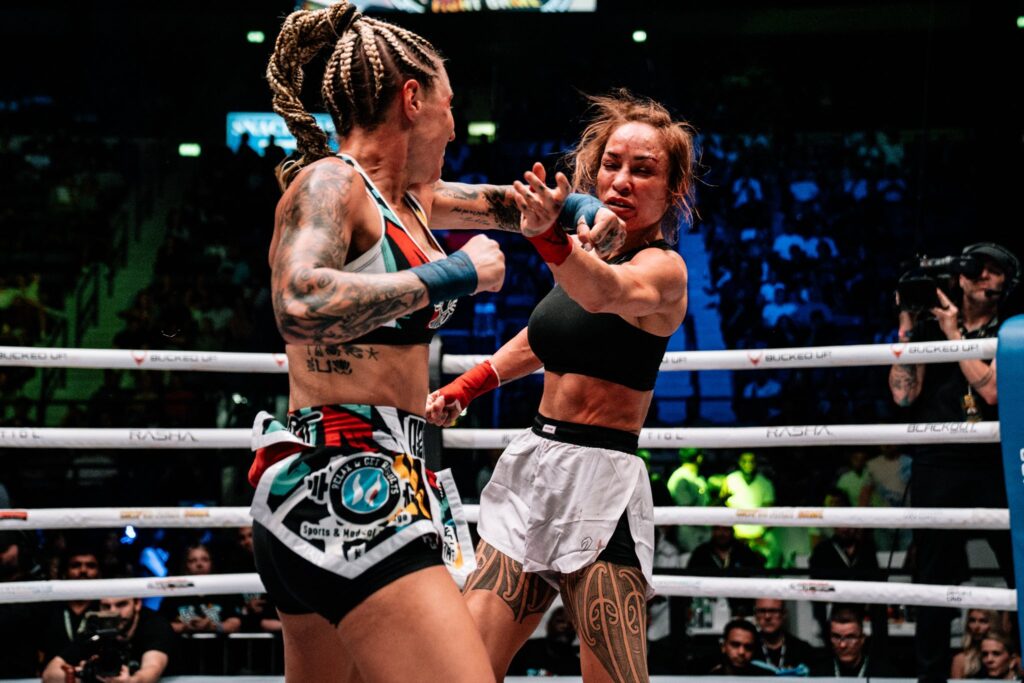 Britain Hart Bests Tai Emery in Bloody Brawl to Retain Strawweight Strap: BKFC 71 Highlights 3 GntuhMabYAMclVW