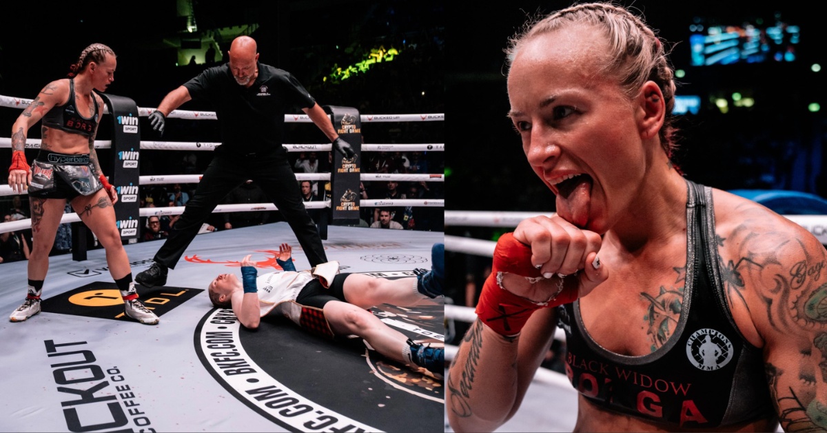 Jessica Borga Sleeps Hannah Rankin in 32 Seconds to Win Inaugural Featherweight Title - BKFC 72 Highlights 1 Jessica Borga Sleeps Hannah Rankin in 32 Seconds to Win Inaugural Featherweight Title - BKFC 72 Highlights